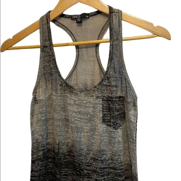 SWS Grey Ombré Racerback Lightweight Casual Tank Top S - Picture 3 of 8